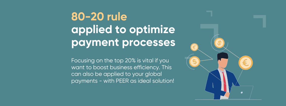 Peer to peer network: the pareto principle applied to optimize global payments
