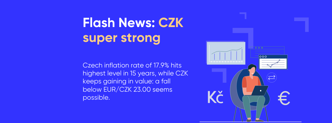 Foreign exchange market flash news: CZK currency ultra strong